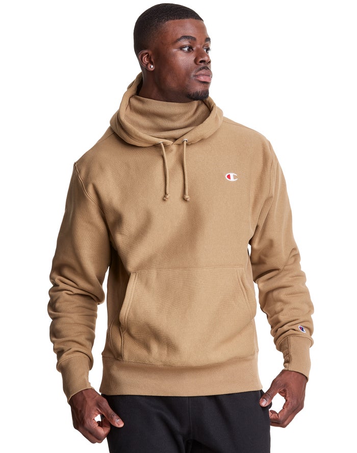 Champion Hoodie Dames - Khaki - Defender Series Reverse Weave® With Attached Ribbed Inset Mask ( 591